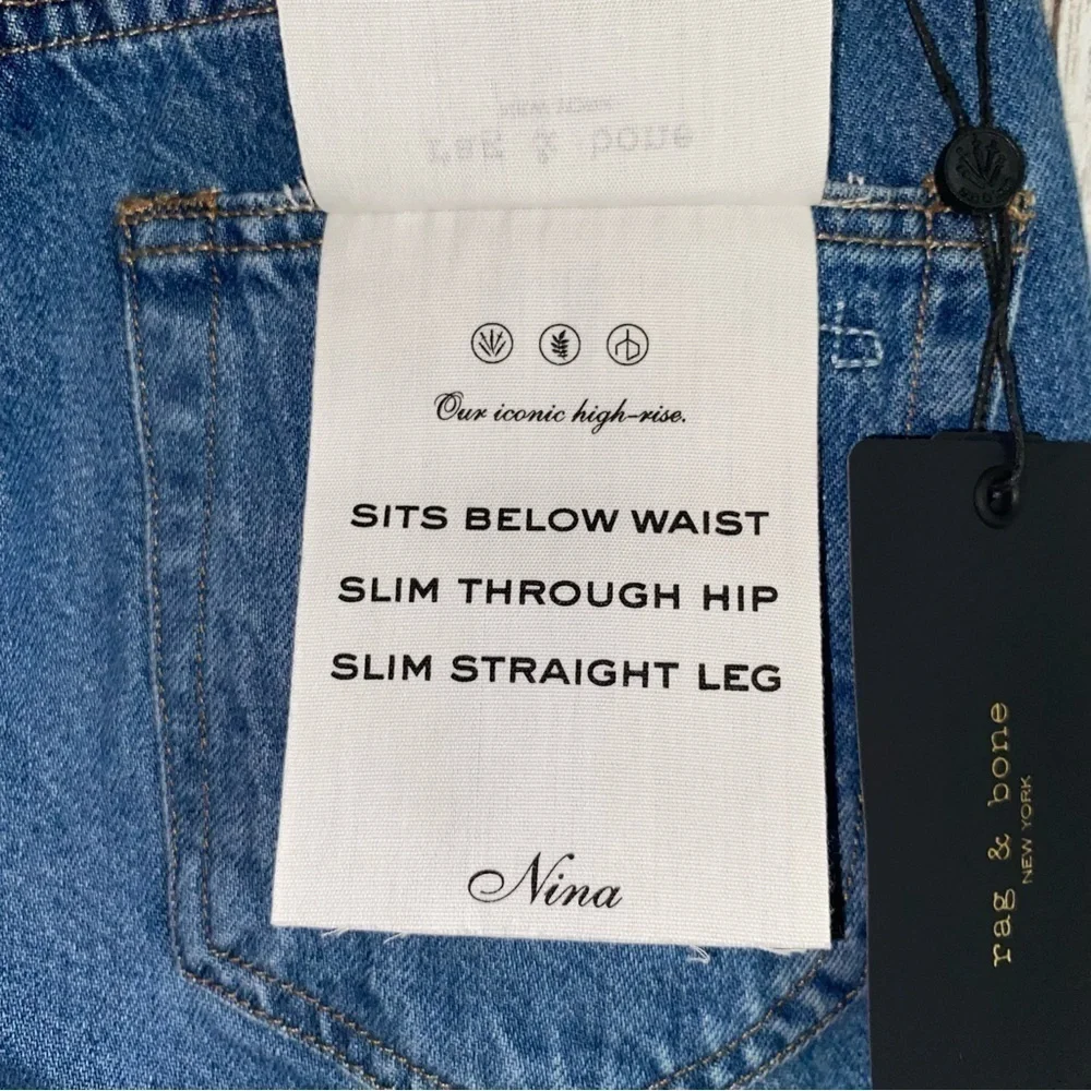 Rag & Bone Nina High Rise Cigarette Jeans Size 24 NWT Premium Denim - Picture 5 of 9